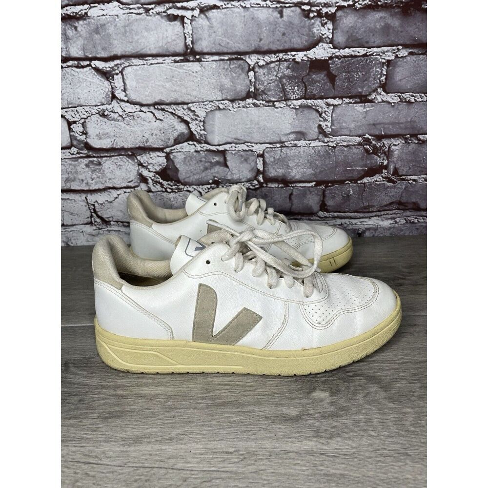 L27 Veja V-12 White Leather Beige Low Top Lace Up Sneakers Women’s Sz 9M US/40EU - Picture 16 of 16